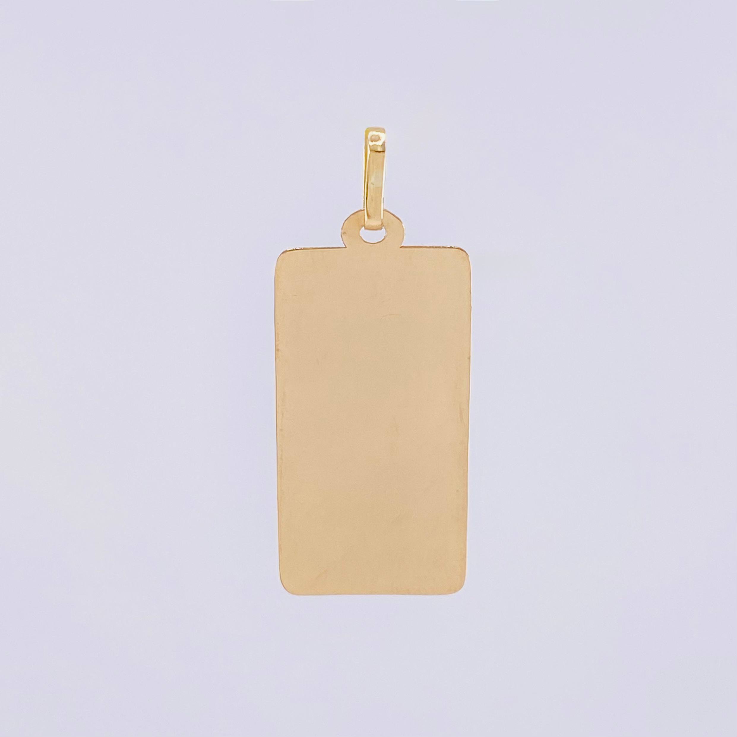 Elongated Rectangular Plate Pendant 0.95g / 1 1/4 in 18K Yellow Gold