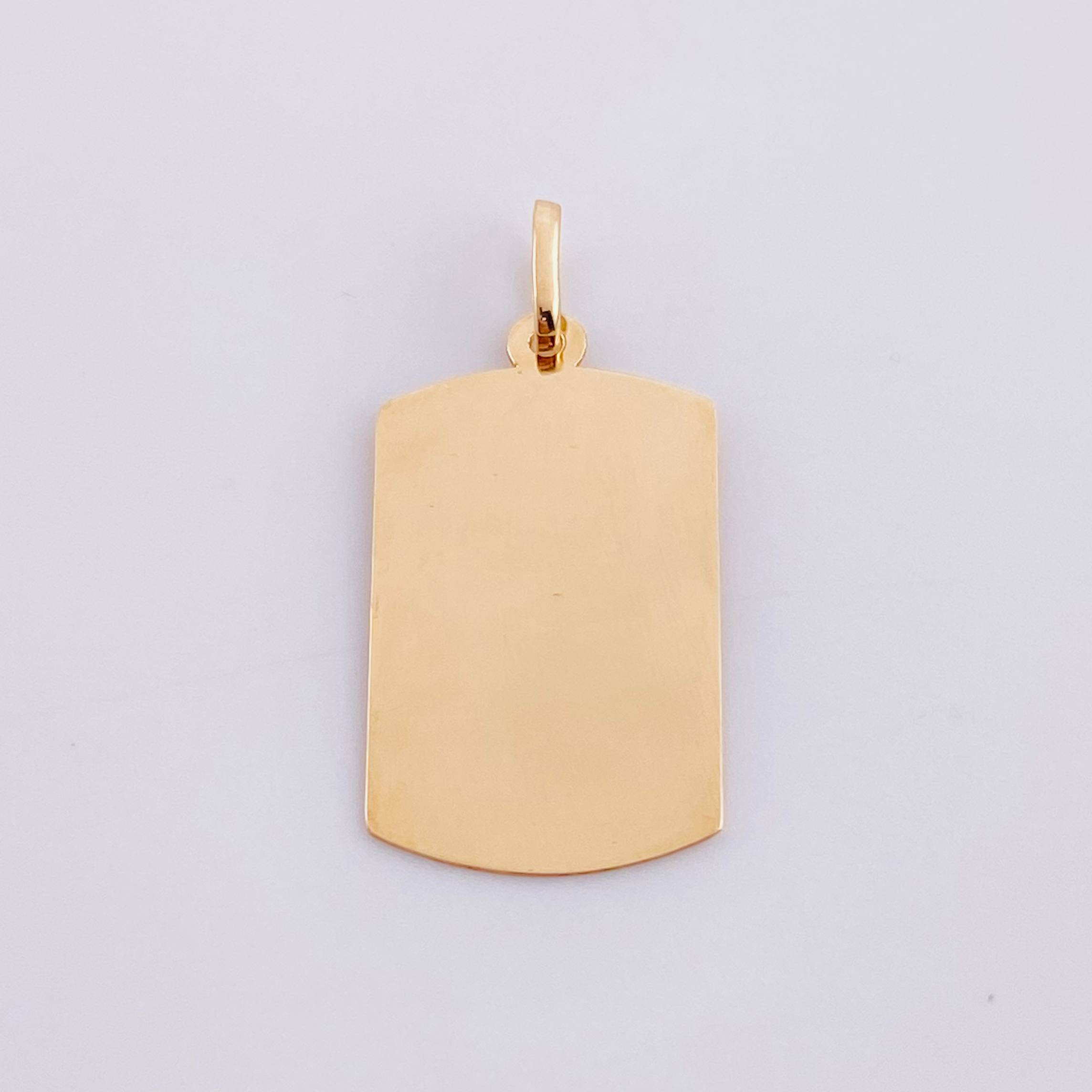 Dije Placa Rectangular Ovalada 0.95g / 1 in Oro Amarillo 18K