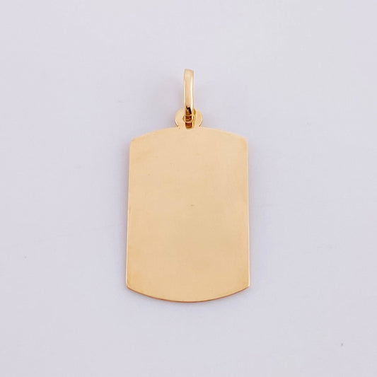 Pendant Oval Rectangular Plate 0.95g / 1 in 18K Yellow Gold
