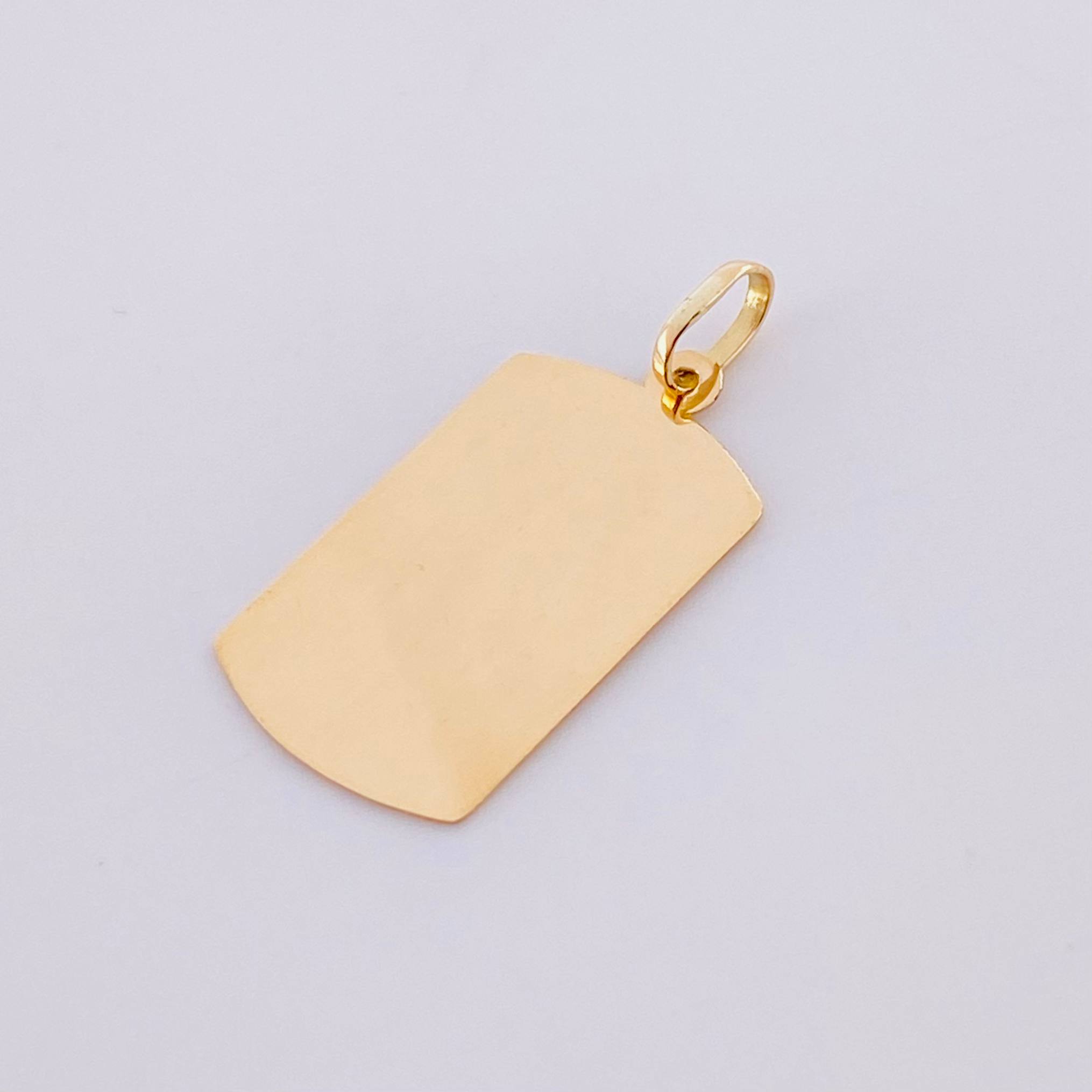 Dije Placa Rectangular Ovalada 0.95g / 1 in Oro Amarillo 18K