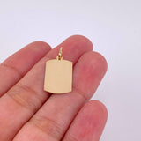 Dije Placa Rectangular Ovalada 0.95g / 1 in Oro Amarillo 18K