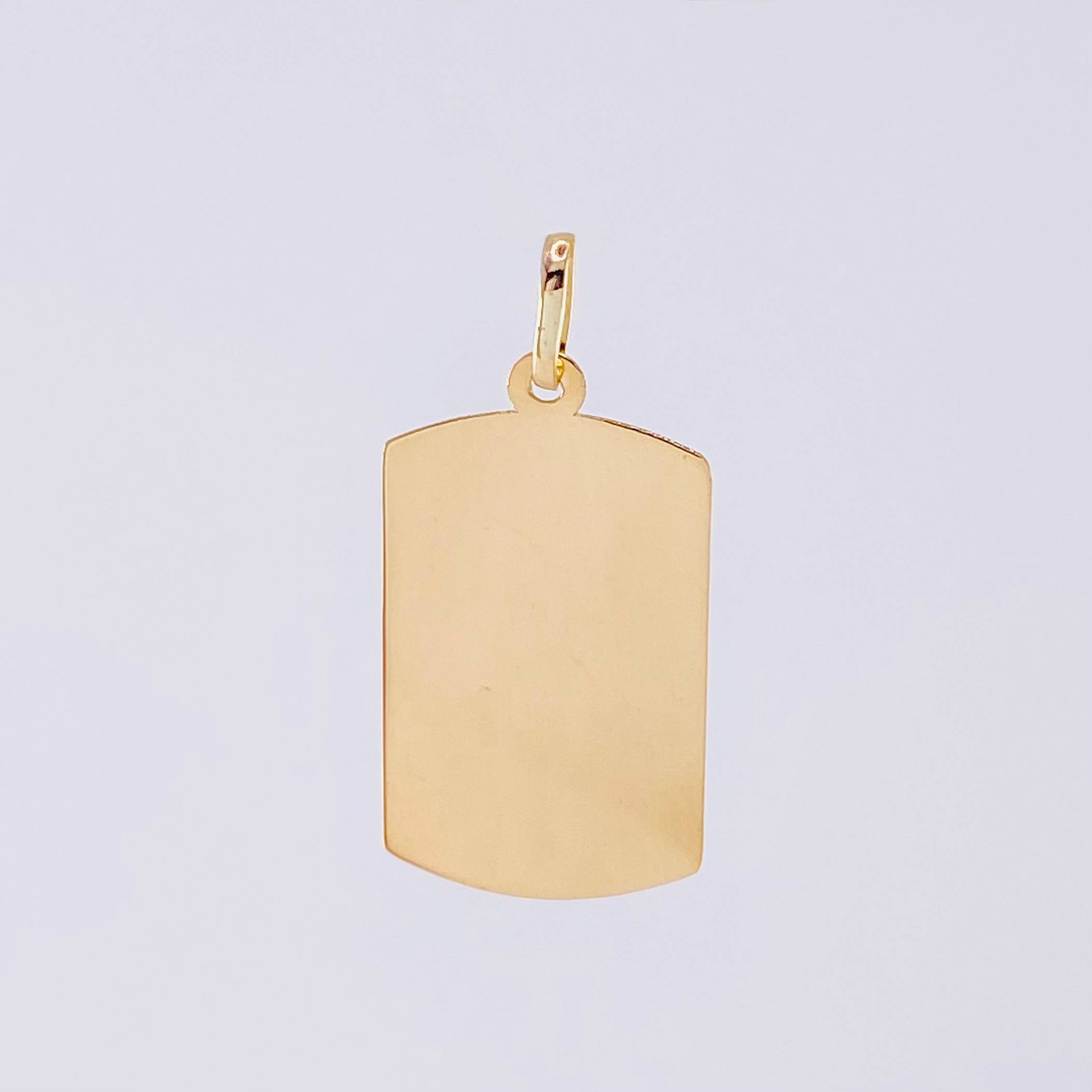 Dije Placa Rectangular Ovalada 0.95g / 1 in Oro Amarillo 18K