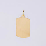 Dije Placa Rectangular Ovalada 0.95g / 1 in Oro Amarillo 18K