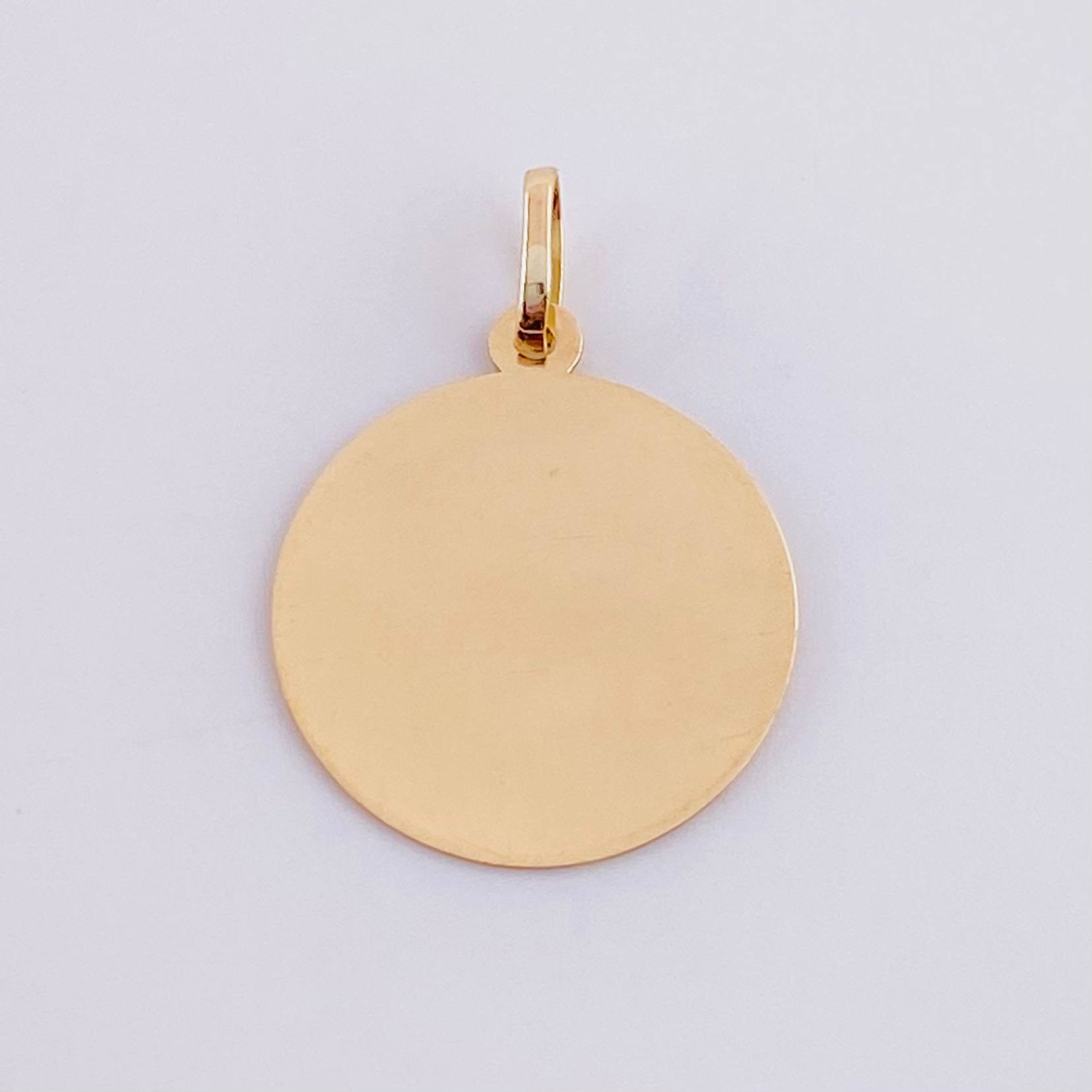 Dije Placa Cicular 0.9g / 3/4 in Oro Amarillo 18K