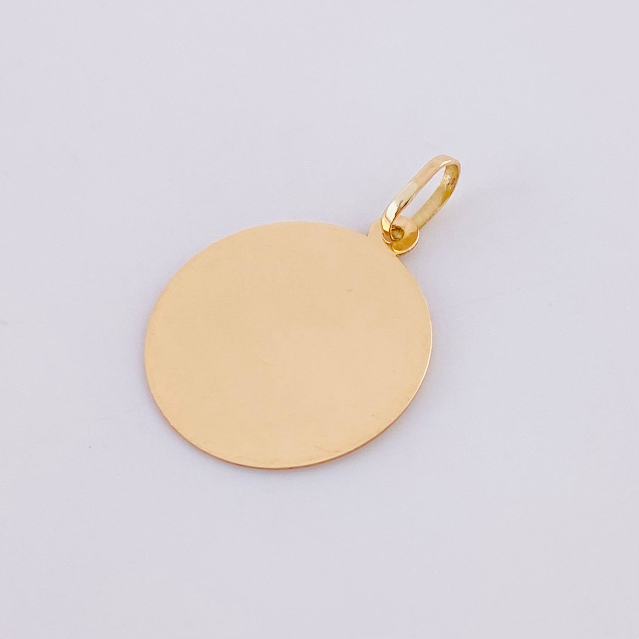 Pendant Circular Plate 0.95g / 3/4 in Yellow Gold 18K