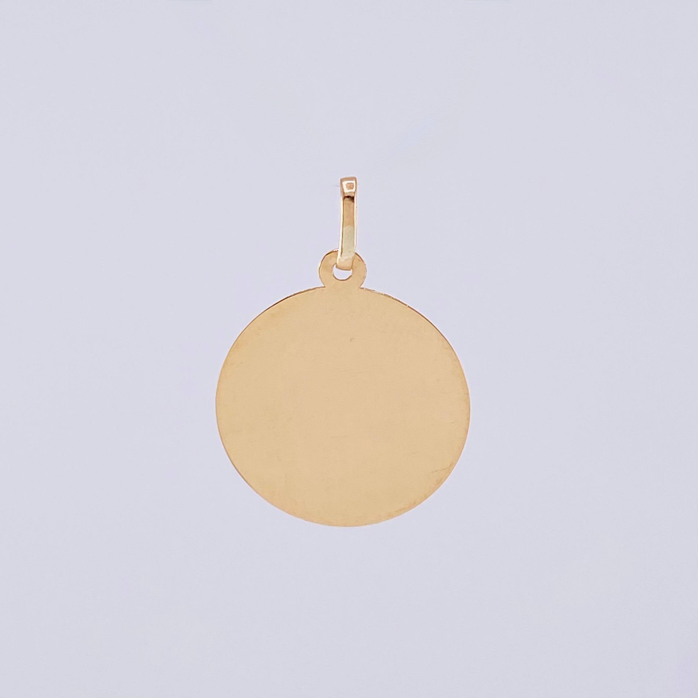 Pendant Circular Plate 1g / 3/4 in Yellow Gold 18K