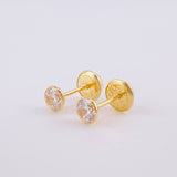 Stud Earrings Bevel 0.8g / in / 5.3mm Yellow Gold 18K