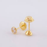 Stud Earrings Bevel 0.75g / in / 5.3mm Yellow Gold 18K