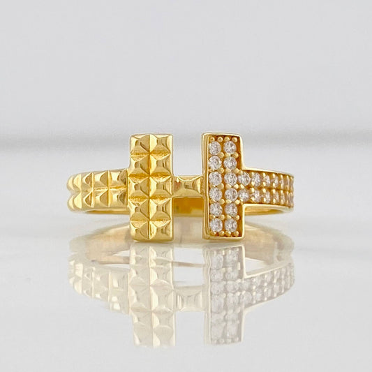 Anillo Doble Cruz Imperial 2.3g / T5 3/4 Oro Amarillo 18K