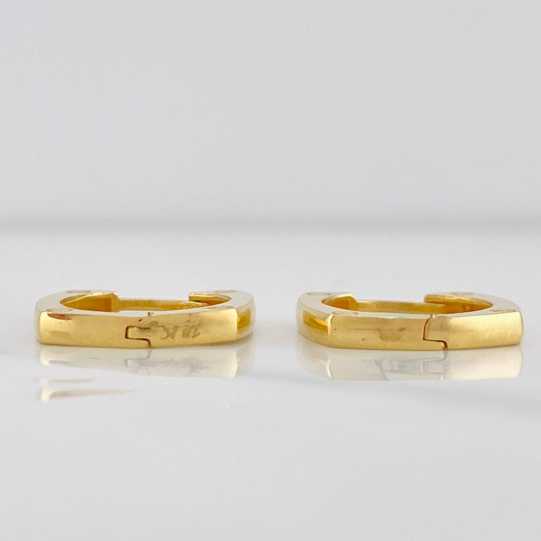 Hoop Earrings Screw 3.4g / 1/2 in 18K Yellow Gold