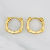 Hoop Earrings Screw 3.4g / 1/2 in 18K Yellow Gold