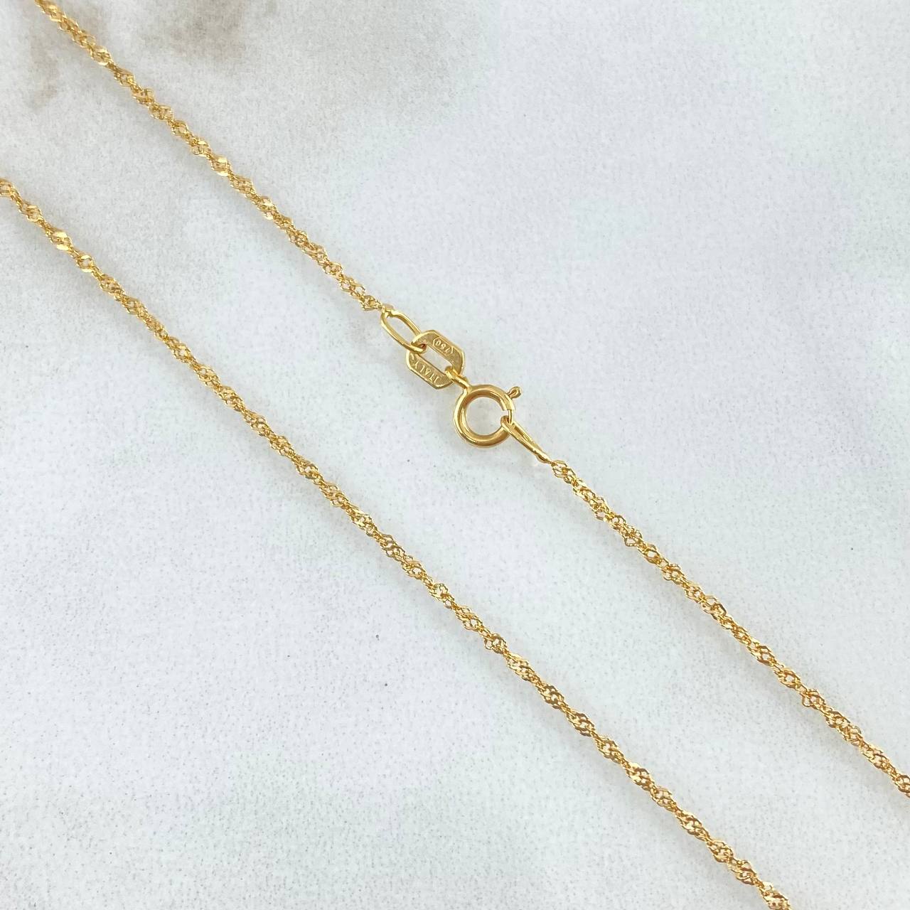 Cadena Singapur 3.05gr / 23 1/2 in / Oro Amarillo +3 18K *