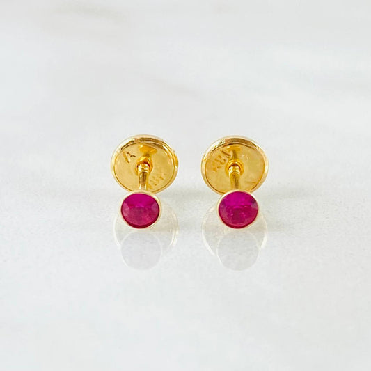 Stud Earrings Bezel 0.35g / in / 2.85mm Yellow Gold 18K