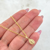 Set Cadena y Dije Lazo + Virgen Guadalupe 1.3gr / 17 3/4 in / Oro Amarillo 18K