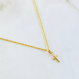 Set Cadena y Dije Lazo + Cruz 1.2gr / 17 3/4 in / Oro Amarillo 18K