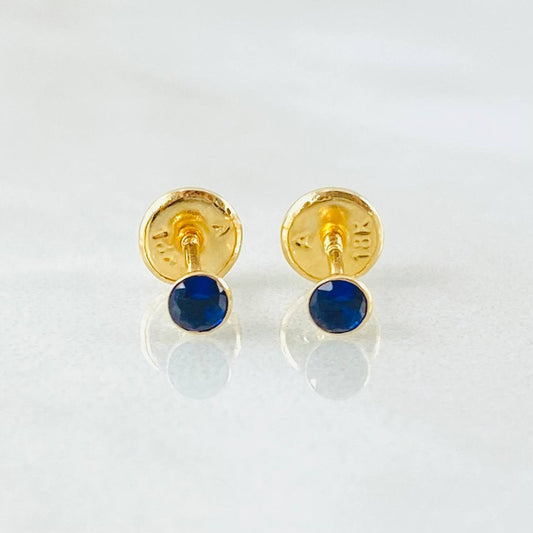 Stud Earrings Bezel 0.35g / in / 2.85mm Yellow Gold 18K