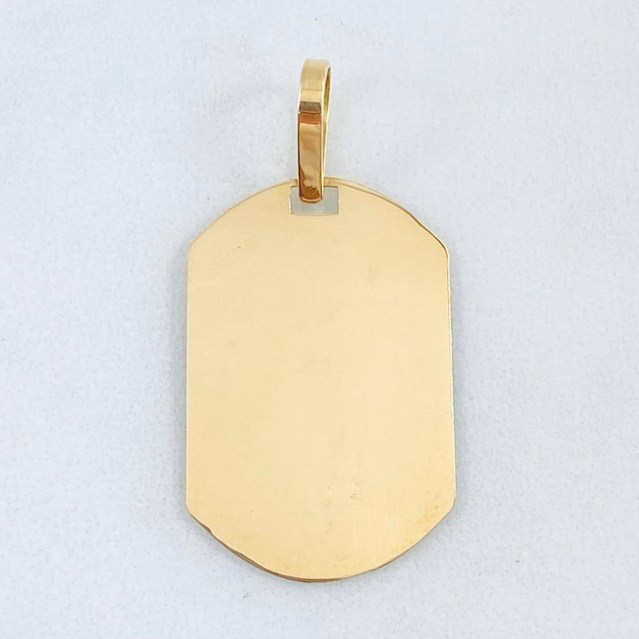 Dije Placa Rectangular Ovalada 2.25gr / 1 1/2 in / Oro Amarillo 18K