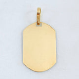 Dije Placa Rectangular Ovalada 2.25gr / 1 1/2 in / Oro Amarillo 18K