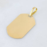 Dije Placa Rectangular Ovalada 2.25gr / 1 1/2 in / Oro Amarillo 18K