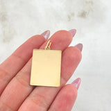 Dije Placa 2gr / 1 1/2 in / Oro Amarillo 18K