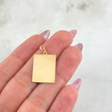Dije Placa 1.3gr / 1 1/4 in / Oro Amarillo 18K
