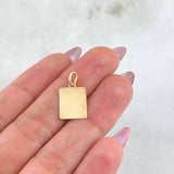 Dije Placa 0.6gr / 3/4 in / Oro Amarillo 18K ©