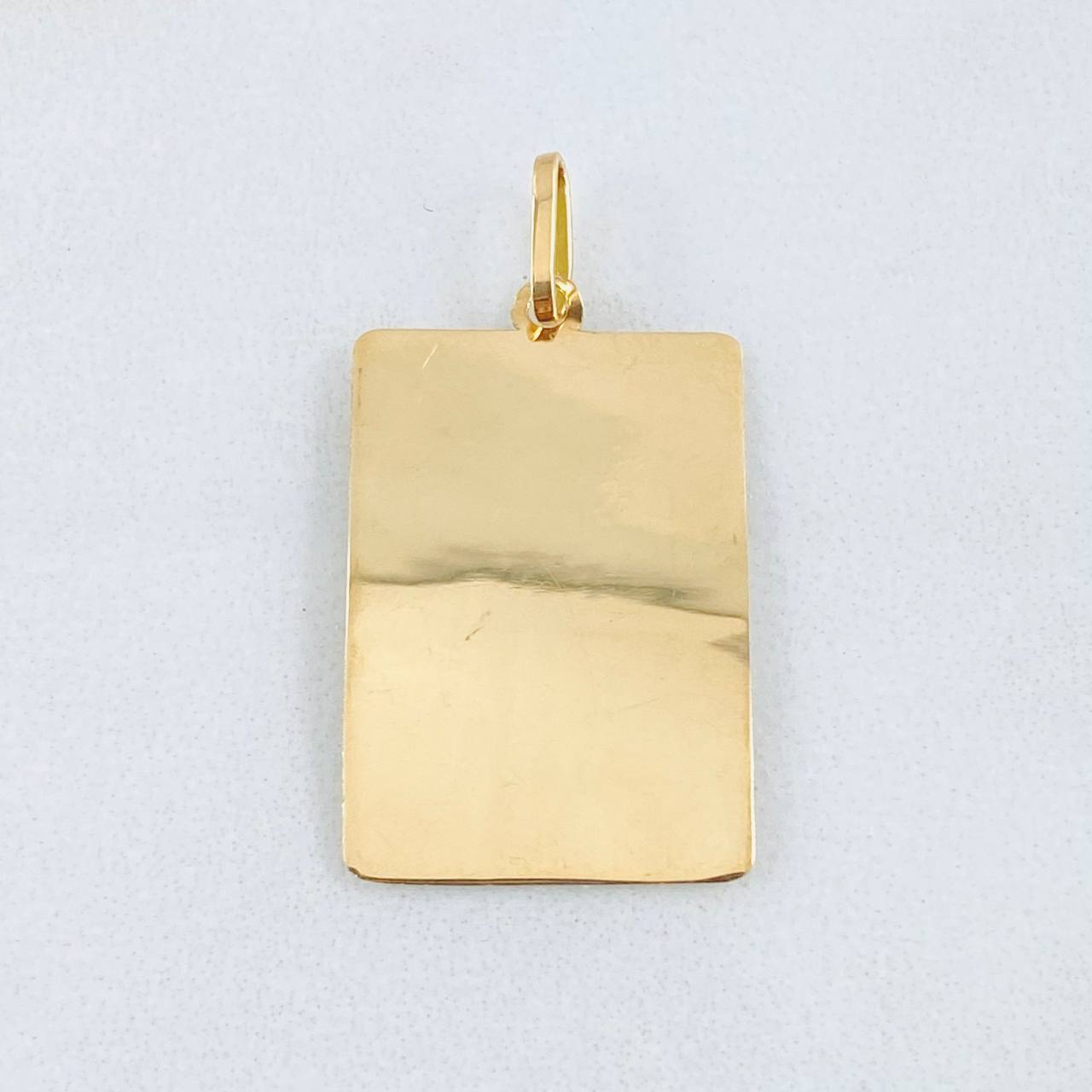 Dije Placa 0.95gr / 1 1/4 in / Oro Amarillo 18K *