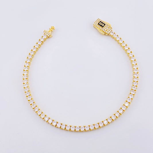 Pulso Tenis Monaco 8.3gr / 7 in / 3.3mm Oro Amarillo +4 18K ©