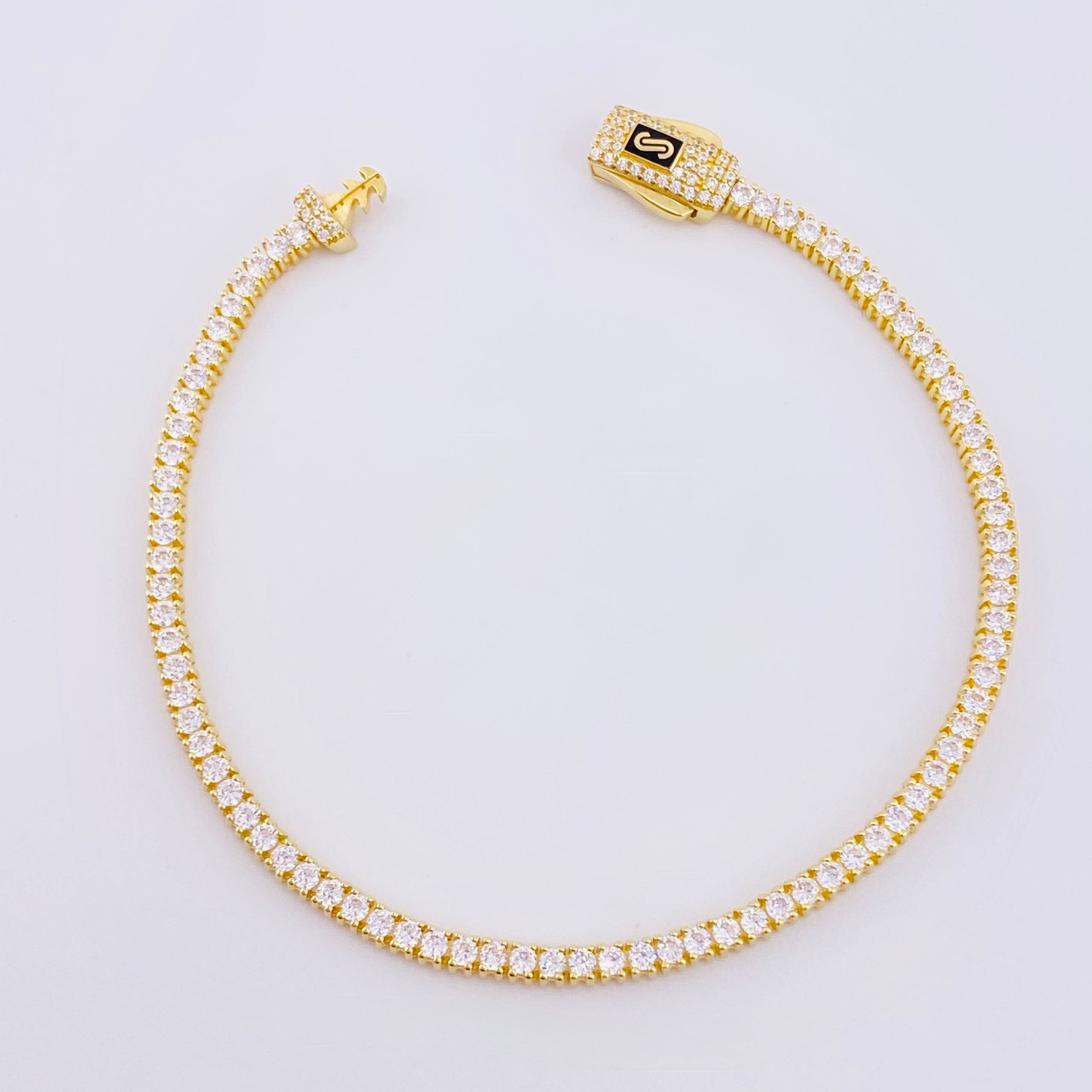 Pulso Tenis Monaco 7.65gr / 7 1/4 in / 3mm Oro Amarillo +4 18K ©