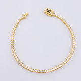 Pulso Tenis Monaco 7.65gr / 7 1/4 in / 3mm Oro Amarillo +4 18K ©