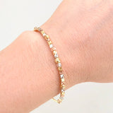 Hoop Bracelet Cubicular Diamond Cut 3.9gr / 6 3/4 in / 2.5mm Three Golds +4 18K ©