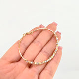 Hoop Bracelet Cubicular Diamond Cut 3.9gr / 6 3/4 in / 2.5mm Three Golds +4 18K ©