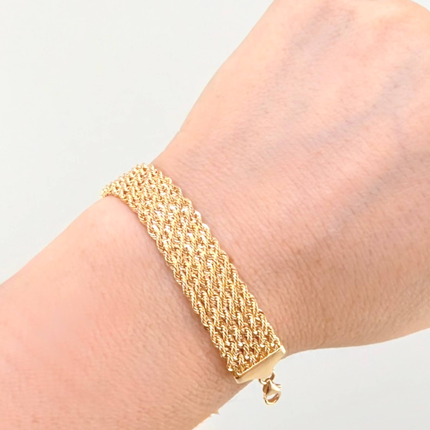 Pulso Lazo Secuencial 4gr / 7 3/4 in / 7.8mm Oro Amarillo +3 18K