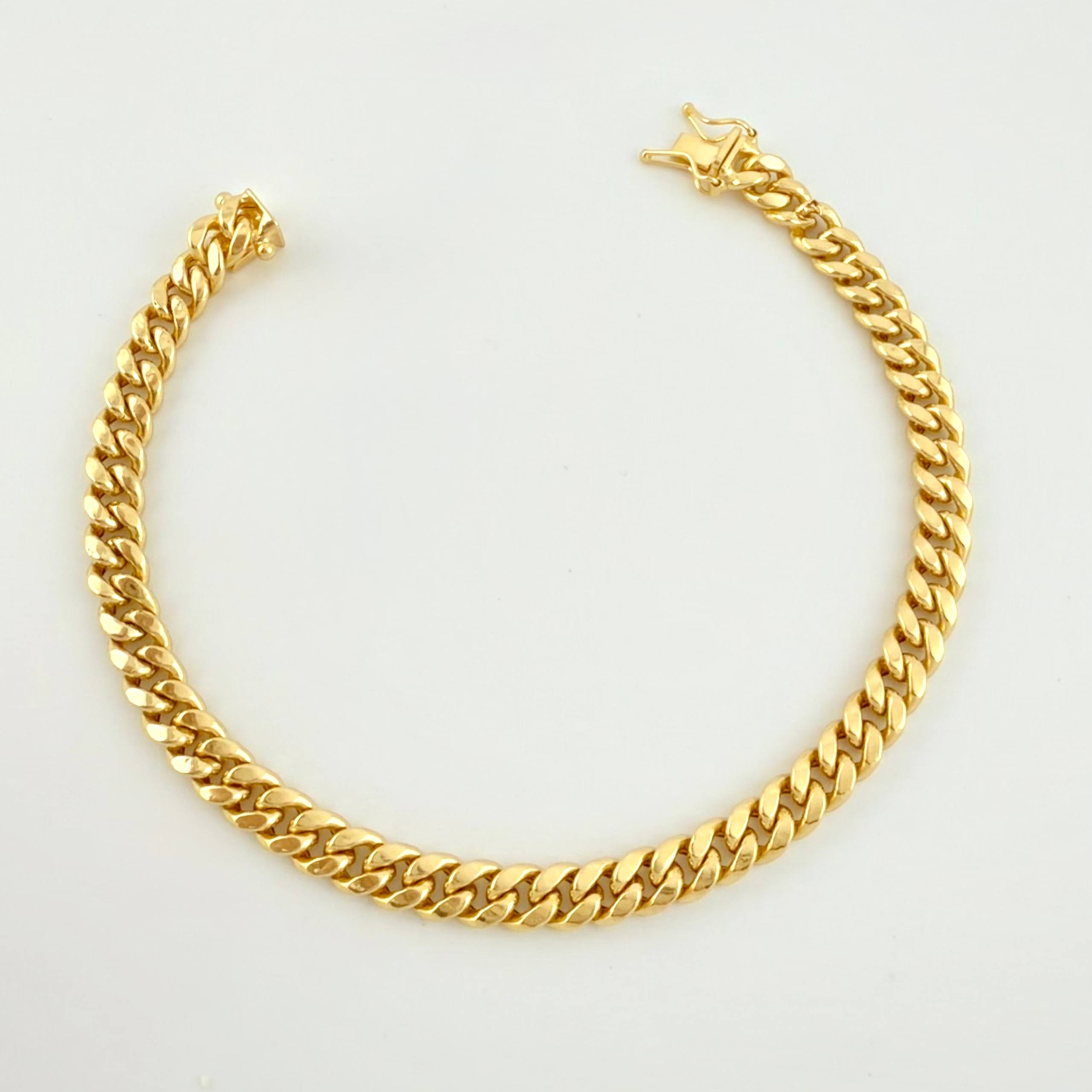 Pulso Cubana 6.8gr / 8 1/2 in / 6mm Oro Amarillo +1 18K ©