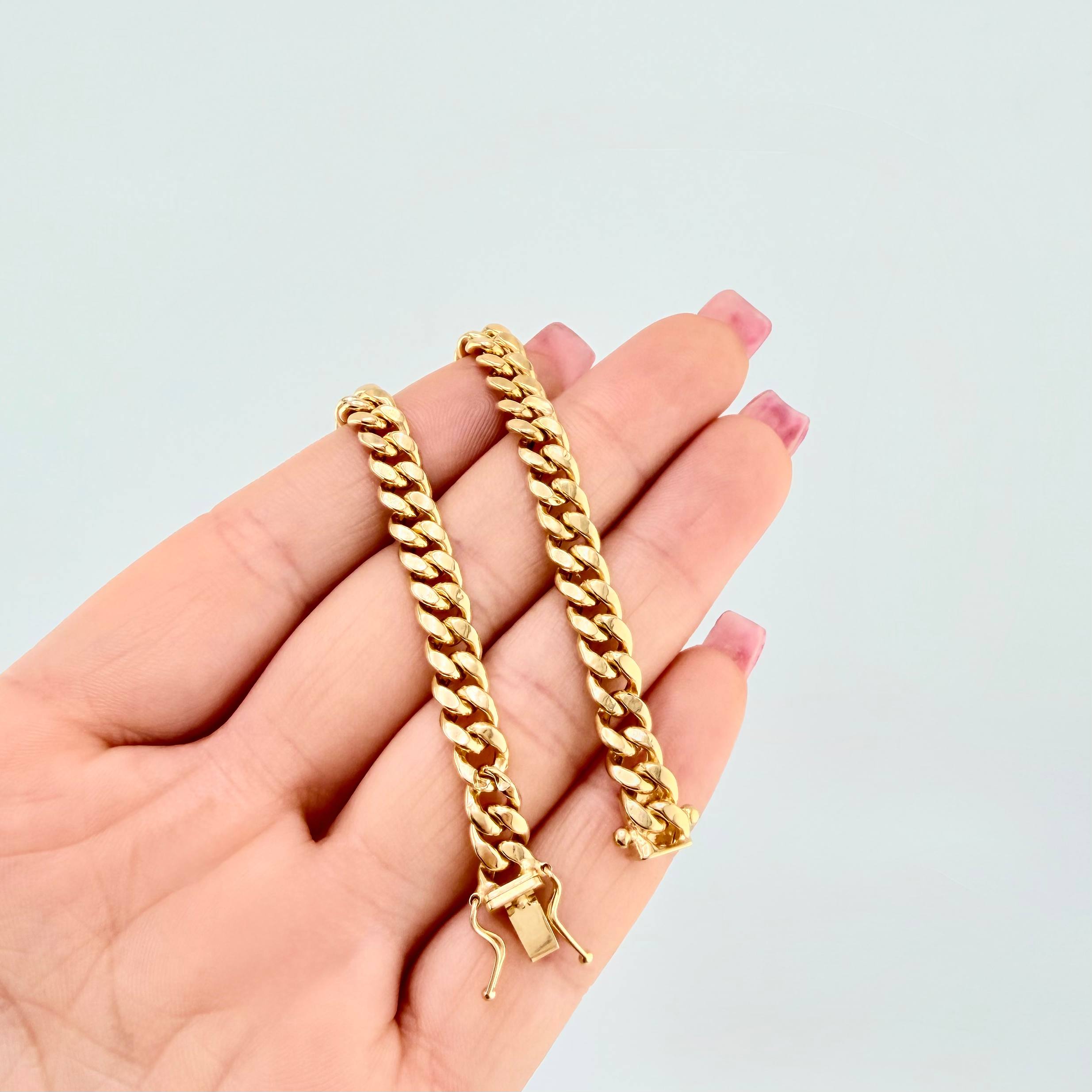 Pulso Cubano 6.5gr / 8 1/2 in / 6mm Oro Amarillo +1 18K