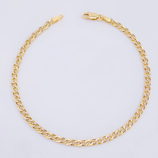 Pulso Cubana 2.2gr / 7 1/4 in / 2.95mm Dos Oros Amarillo Blanco +1 18K ©