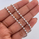 Cadena Militar 14.65gr / 60.4cm / 2.7mm Diamantado Luna Oro Blanco +3 18K &