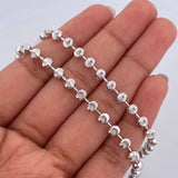 Cadena Militar 20.75gr / 60.5cm / 3.8mm Diamantado Luna Oro Blanco +3 18K &