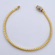 Bracelet 6.55gr / 21.3cm / 2.9mm Lobster Claw White Zircons Two Yellow White Gold +2 18K $