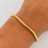 Bracelet 6.55gr / 21.3cm / 2.9mm Lobster Claw White Zircons Two Yellow White Gold +2 18K $