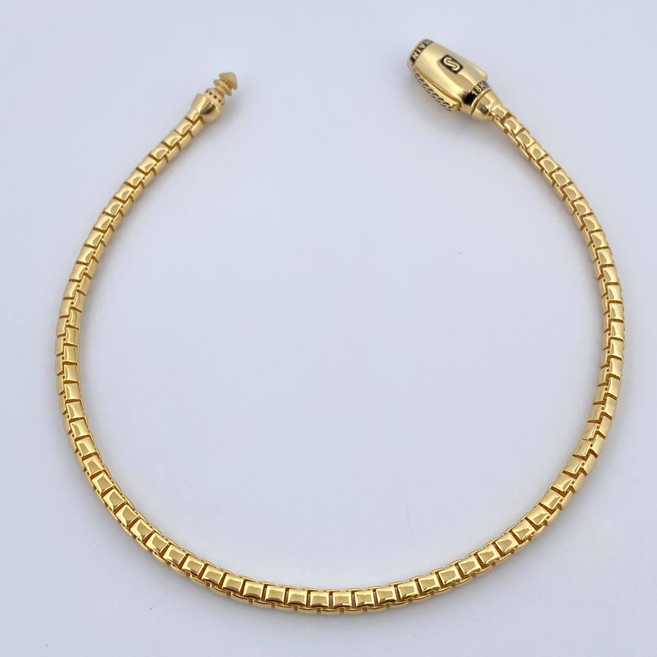 Pulso Infinito Tipo Veneciana 6.8gr / 21cm / 2.8mm Broche Misil Liso Oro Amarillo +2 18K &