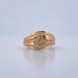 Vintage Ring 4.35gr / T7 3/4 / White Zircons Yellow Gold 18K $
