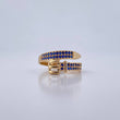 Belt Ring 2.7gr / T6 / Blue Zircons Yellow Gold 18K $