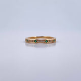 Churumbela Ring 1.85gr / T6 1/4 / White Green Zircons Yellow Gold 18K $