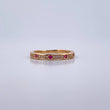 Ring Argolla Churumbela 1.95gr / T6 1/4 / Fuchsia White Zirconia Yellow Gold 18K $