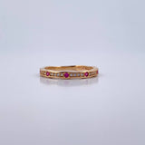 Ring Argolla Churumbela 1.95gr / T6 1/4 / Fuchsia White Zirconia Yellow Gold 18K $