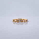 Infinite Eyes Ring 2.05gr / T6 1/4 / White Zirconia Yellow Gold 18K $
