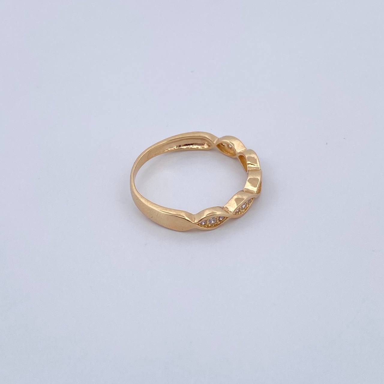 Infinite Eyes Ring 2.05gr / T6 1/4 / White Zirconia Yellow Gold 18K $