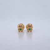 Topos Sapo 0.6gr / Circones Verde Blancos Oro Amarillo 18K $