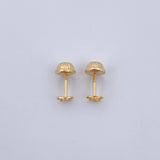 Stud Earrings Butterfly 0.45gr / White Zircon Yellow Gold 18K $